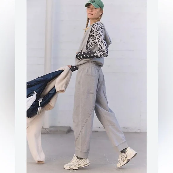 NWT Free People Movement SET GO ONESIE ROMPER in gray - Picture 2 of 3